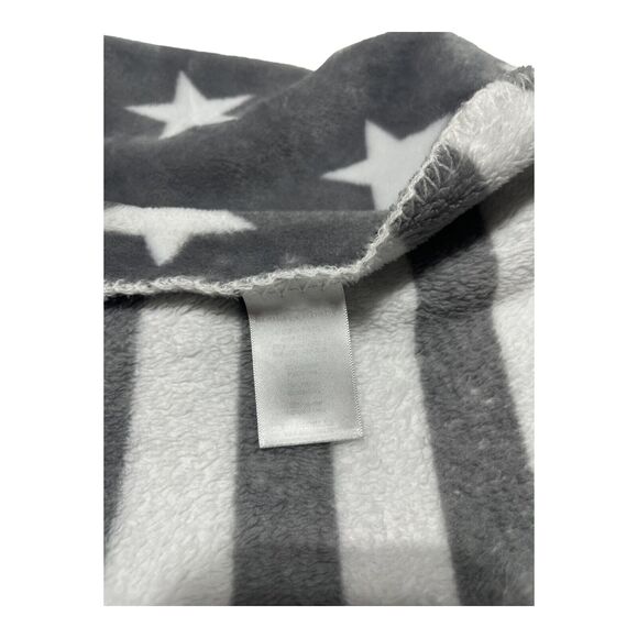 Koala Baby Gray White Stars Stripes Reversible Baby Blanket Soft Plush - Picture 6 of 6